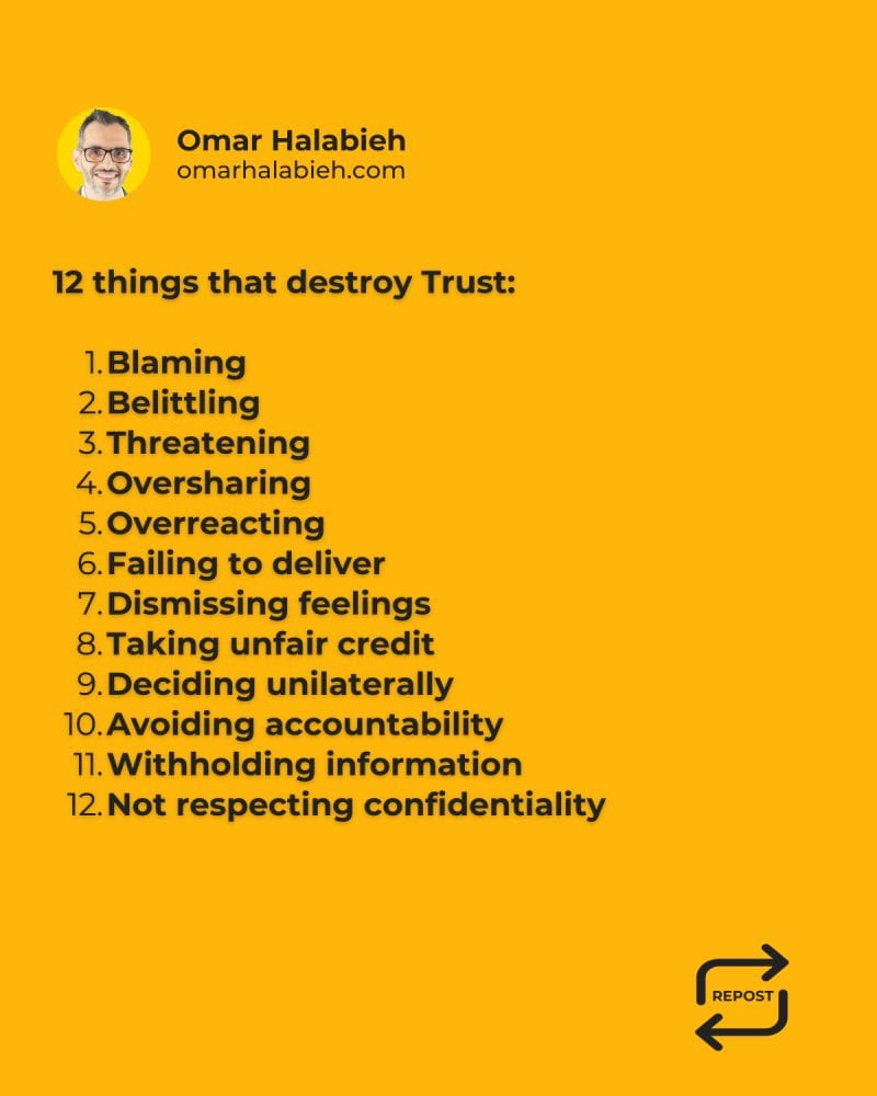 12 Things That Destroy Trust: