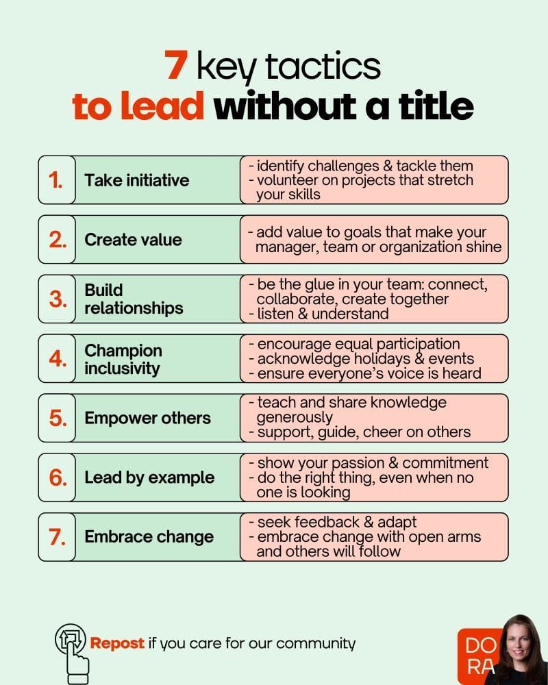 7 Proven Ways to Start Leading Today (that don't require a title) - in collaboration with Dora Vanourek: