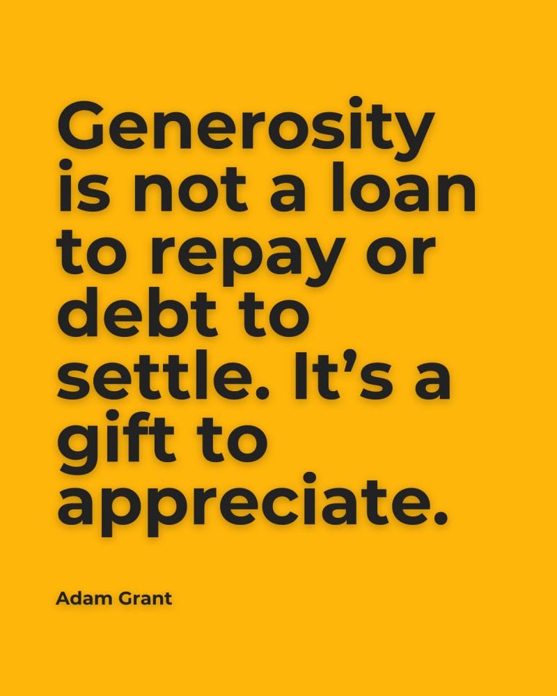 Reflection Friday: Generosity: Best Appreciated.