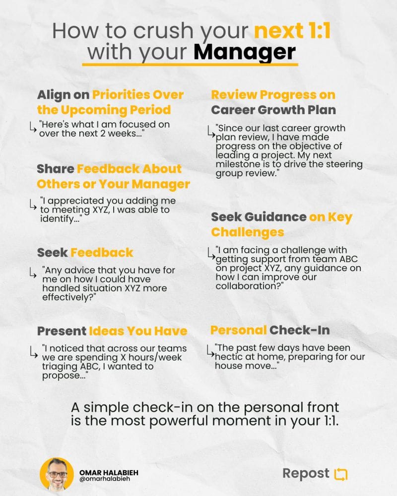 7 Must-Haves for Your 1:1 with Your Manager (Don’t Miss #7!)