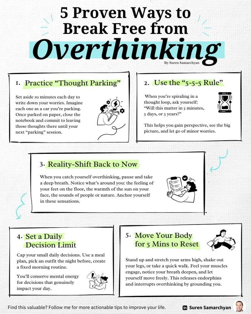 5 Ways to Stop Overthinking