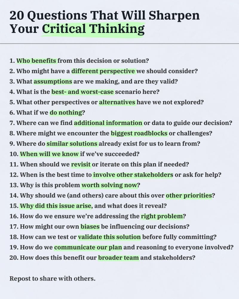 Better Questions, Smarter Decisions: The Framework for Clear Thinking